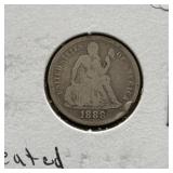 1888 SEATED LIBERTY DIME