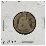 1887-S SEATED LIBERTY DIME