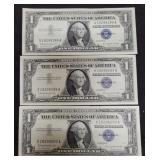 LOT OF (3) CONSECUTIVE SERIAL # UNCIRCULATED
