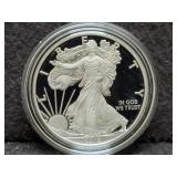 2018-S PROOF SILVER EAGLE W/ BOX & COA