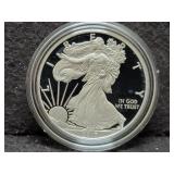 2017-W PROOF SILVER EAGLE W/ BOX &COA