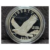 2008 PROOF BALD EAGLE SILVER DOLLAR W/ BOX & COA