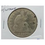 1853 W/ARRORS SEATED LIBERTY HALF DOLLAR