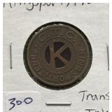 VINTAGE KINGSPORT, TN TRANSIT TOKEN