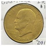 GOLD-PLATED 1971 IKE DOLLAR