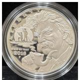 2016 MARK TWAIN COMMEMORATIVE PF SILVER DOLLAR
