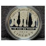 2010 AMERICAN DISABLED VETERAN PF SILVER DOLLAR