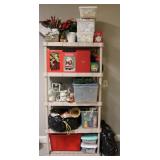 Plastic Storage Shelf w/ Christmas & Holiday Decor