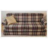 LA-Z-BOY Upholstered Plaid Sleeper Sofa