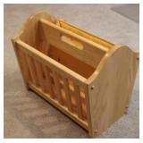 Vtg Wooden Magazine Rack w/ Handle