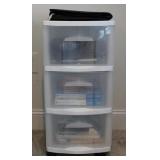 Plastic 3 Drawer Organizer w/ Office Supplies
