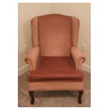 Vintage Queen Anne Style Wingback Arm Chair