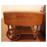 Vtg Ethan Allen Colonial Drop Leaf Bar Cart