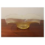 Vtg Lancaster Topaz Yellow Depression Glass Bowl