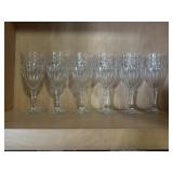 Set of six German crystal wine glasses