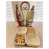 Olive oil set and collectible salt and pepper