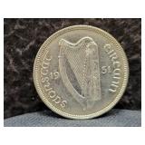 1931 IRELAND FLORIN - 75% SILVER - 11.31 GRAMS