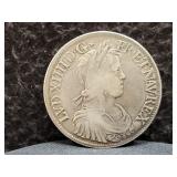 1652 FRANCE ECU - 91.7% SILVER - 27.45 GRAMS
