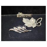 (2) BEAU-STER STERLING SILVER PINS AND AN UNMARKED