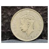 1939 SEYCHELLES ONE RUPEE - 50% SILVER - 11.66 GRS