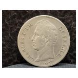 1830-D FRANCE 5 FRANCS - 90% SILVER - 25 GRAMS