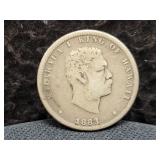 1883 HAWAI'I 1/4 DOLLAR - 90% SILVER - 6.22 GRAMS