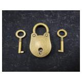 WORKING MINIATURE PAD LOCK W/2 KEYS