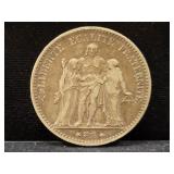 1875 FRANCE 5 FRANCS - 90% SILVER - 25 GRAMS