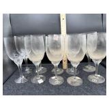 (10) CZECHOSLOVAKIAN CRYSTAL WINE GOBLETS