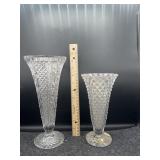 2 CRYSTAL VASES