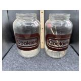 PAIR OF 1 GALLON COOKIE JARS (NO LIDS)