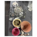 MISC. GLASSES, POTS, LIDS, ETC.