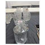 11 PCS OF MISC. ETCHED GLASS
