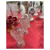 3 LEAD CRYSTAL BUD VASES