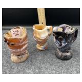 3PC SLAG GLASS CREAMER, SUGAR, ETC.