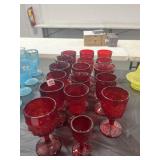 17 ASSTD PATTERN RUBY RED GOBLETS