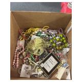 BOX OF MISC. JEWELRY (SOME DAMAGED)