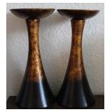 14.5" Gold Finish Candle Stick Pillars