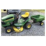 JOHN DEERE MOWER WITH TRAILER