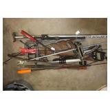 VARIOUS BARS, SAWS, LOAD BAR ETC