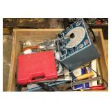 WOOD BOX WITH VARIETY OF TOOLS