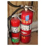 2 FULLY CHARGED FIRE EXTINGUISHERS