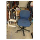 SWIVEL OFFICE CHAIR AND STEP STOOL