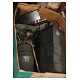 VARIOUS RADIO PARTS, TESTER, LIGHT BULBS