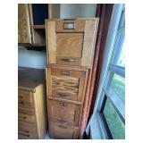 4 STACK OAK FILE CABINET