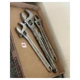 4 ADJUSTABLE WRENCHES
