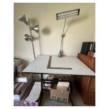 DRAFTING TABLE AND LAMPS
