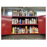 WALL CABINET W/PAINTS ETC