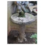 Squirrel Topped Tree Trunk Bird Feeder Stand