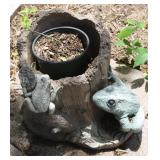 1993 Huntri Studio Frog Stone Planter